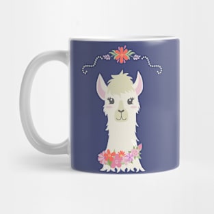 Floral Bust of a Llama Mug